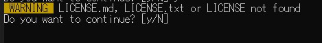 LICENSE.md, LICENSE.txt or LICENSE not found