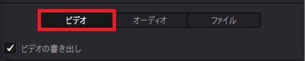 ビデオの書き出し設定