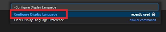 検索バーに「Configure Display Language」と入力